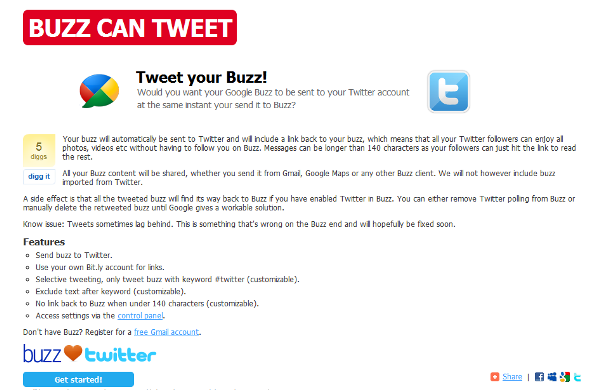 Buzz Can Tweet - sync Google Buzz with Twitter