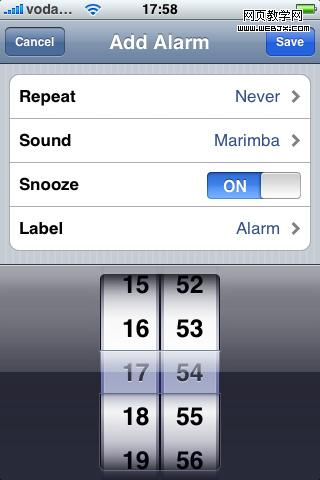 iphone alarm screenshot