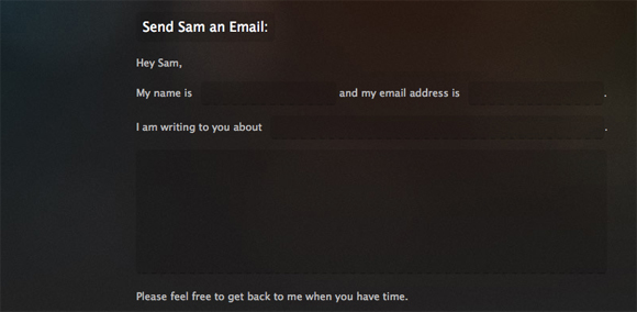 Sam brown contact form