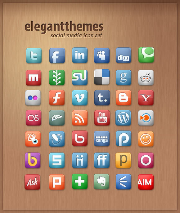 Social Media Icon Set from Elegant Themes