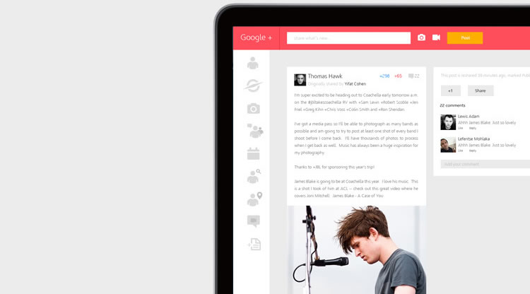 Google+ - Web Redesign Concept