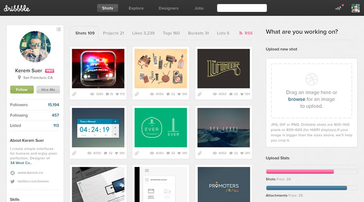 Dribbble - Web Redesign Concept