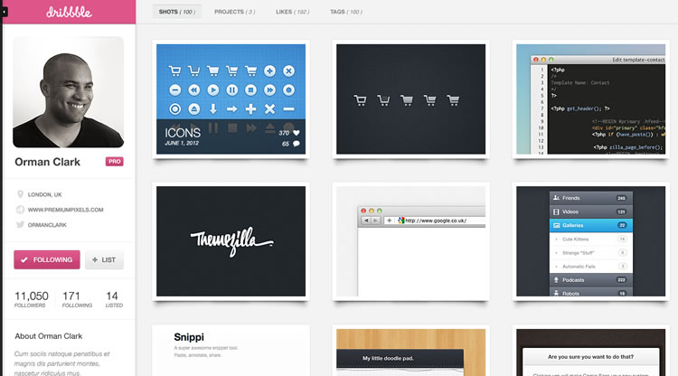 Dribbble - Web Redesign Concept