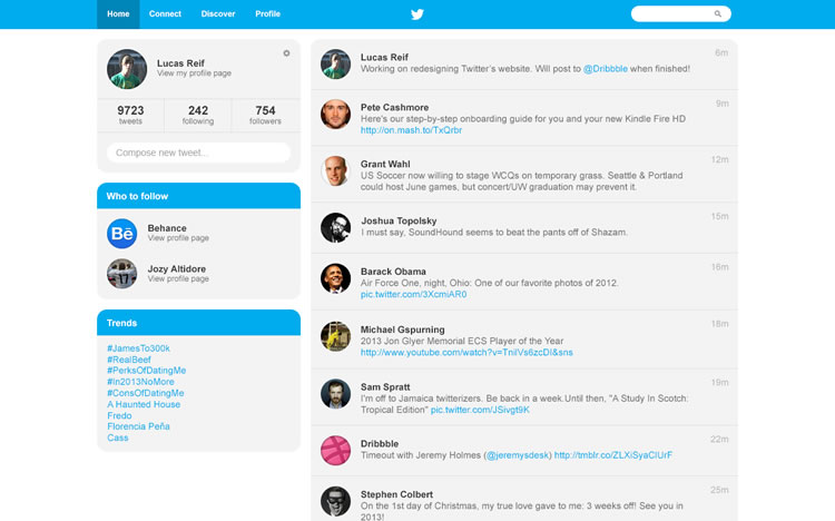 Twitter Redesign - Web Redesign Concept