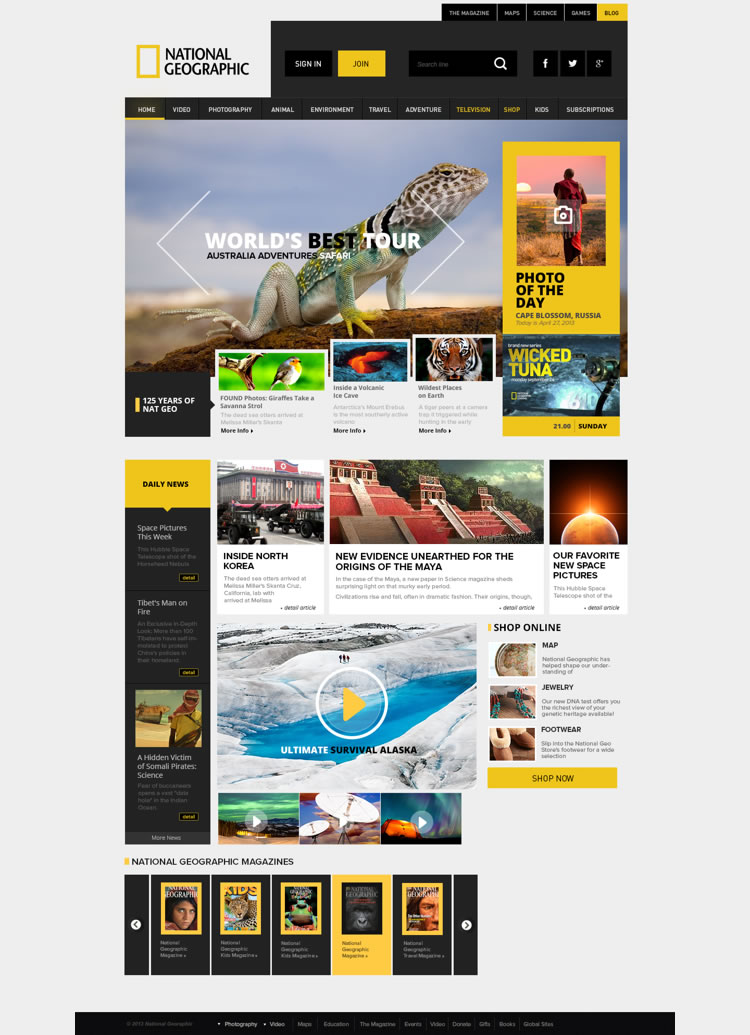 National Geographic - Web Redesign Concept