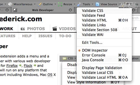 Web Developer Toolbar