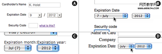 Credit-card-expiration-fields in Fundamental Guidelines Of E-Commerce Checkout Design