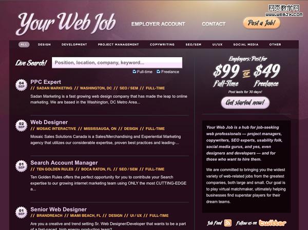 Purple Website Showcase - Your Web Job