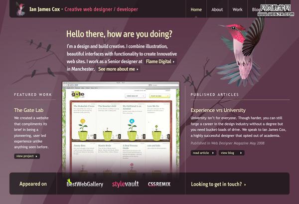 Purple Website Showcase - Ian James Cox