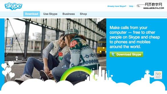 Skype homepage