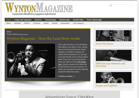 Wynton Magazine screen shot.