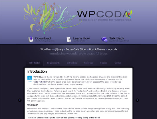 WP CODA - screen shot.