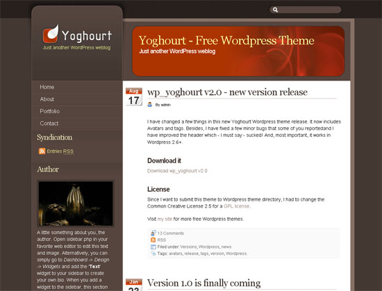 Yoghourt - screen shot.