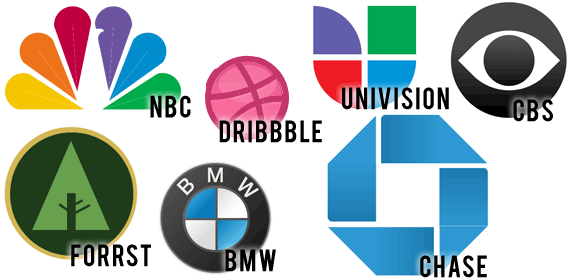 CSS Logos NBC CBS FORRST DRIBBBLE UNIVISION BMW