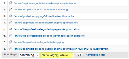 regex 5ӦյGoogle Analyticsʹ 