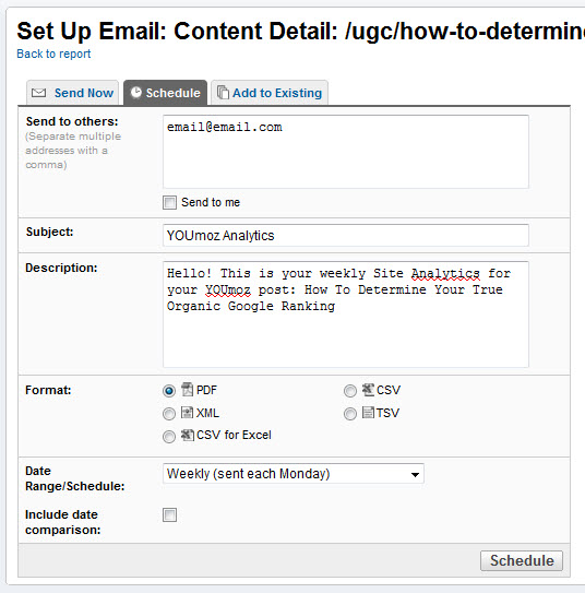 email schedule 5ӦյGoogle Analyticsʹ 