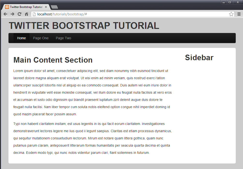 Twitter Bootstrap Tutorial, Section 5