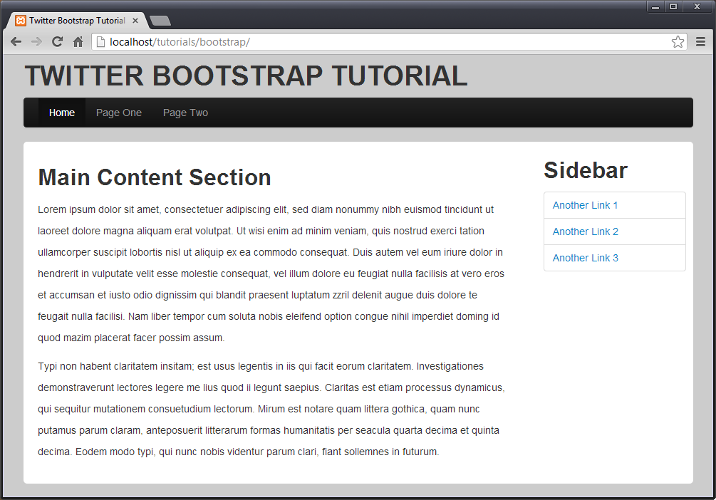 Twitter Bootstrap Tutorial, Section 6