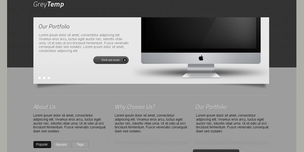 GreyTemp PSD Website Template