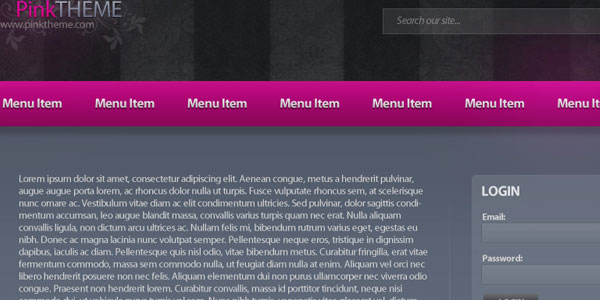 Dark Pink Web Template PSD