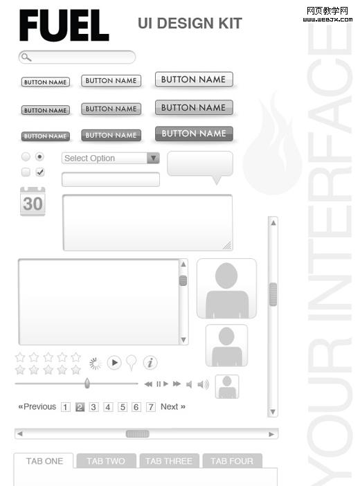 Uidesignkit7 in Free Wireframing Kits, UI Design Kits, PDFs and Resources