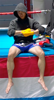 Brian Lam at a boxing gym